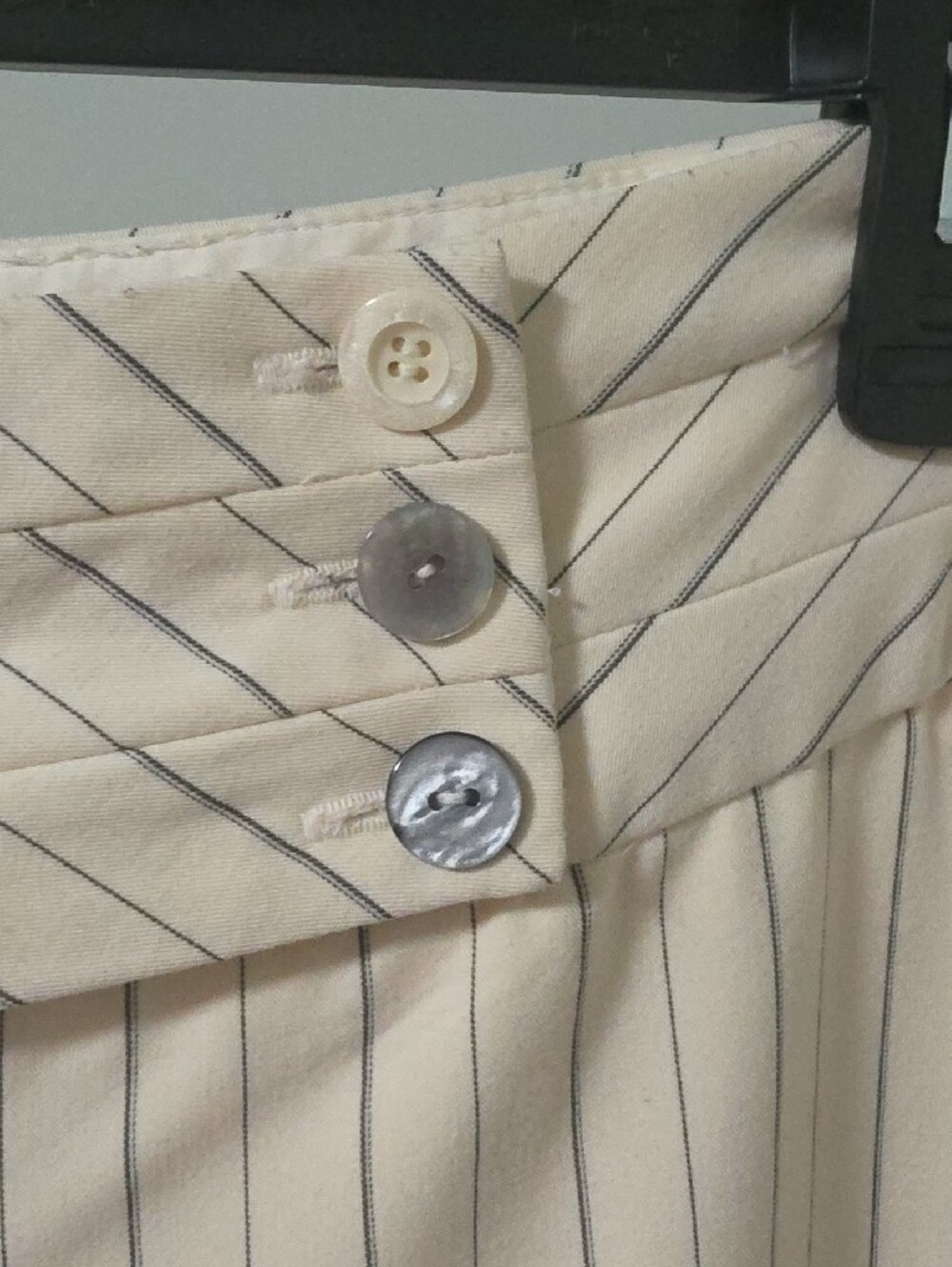 White House Black Market Cream Pinstripe Wide-Leg Dress Pants - Picture 6 of 7